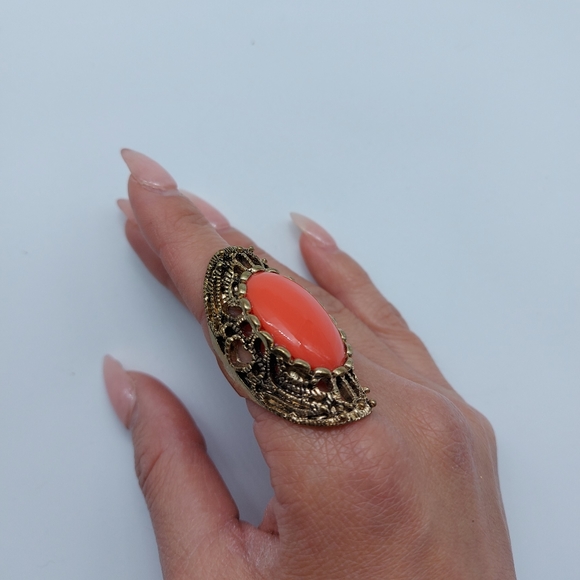 ⭐2 for $10⭐ Orange stone vintage ring - Picture 1 of 4